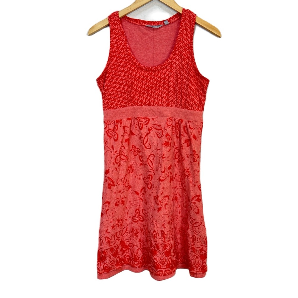 Athleta Vyasa Yoga Burnout Dress Flame Red Tiger Lilly Women’s Sz Medium